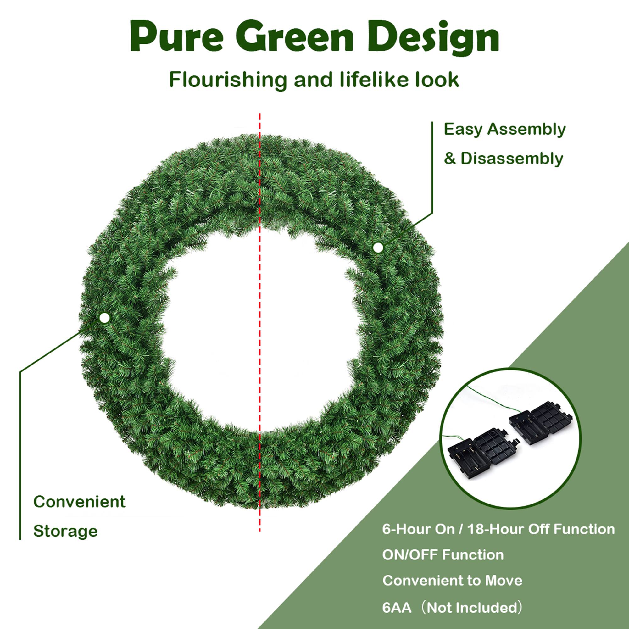 Pure Green Design  
Flourishing and lifelike look  

Easy Assembly & Disassembly  

Convenient Storage  

6-Hour On / 18-Hour Off Function  
ON/OFF Function  
Convenient to Move  
6AA (Not Included)
