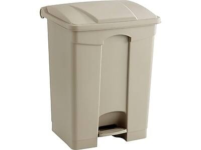 Alt View 1. Safco - Safco Indoor Step Trash Can, Tan Plastic, 17 Gal. (9922TN) - Tan.