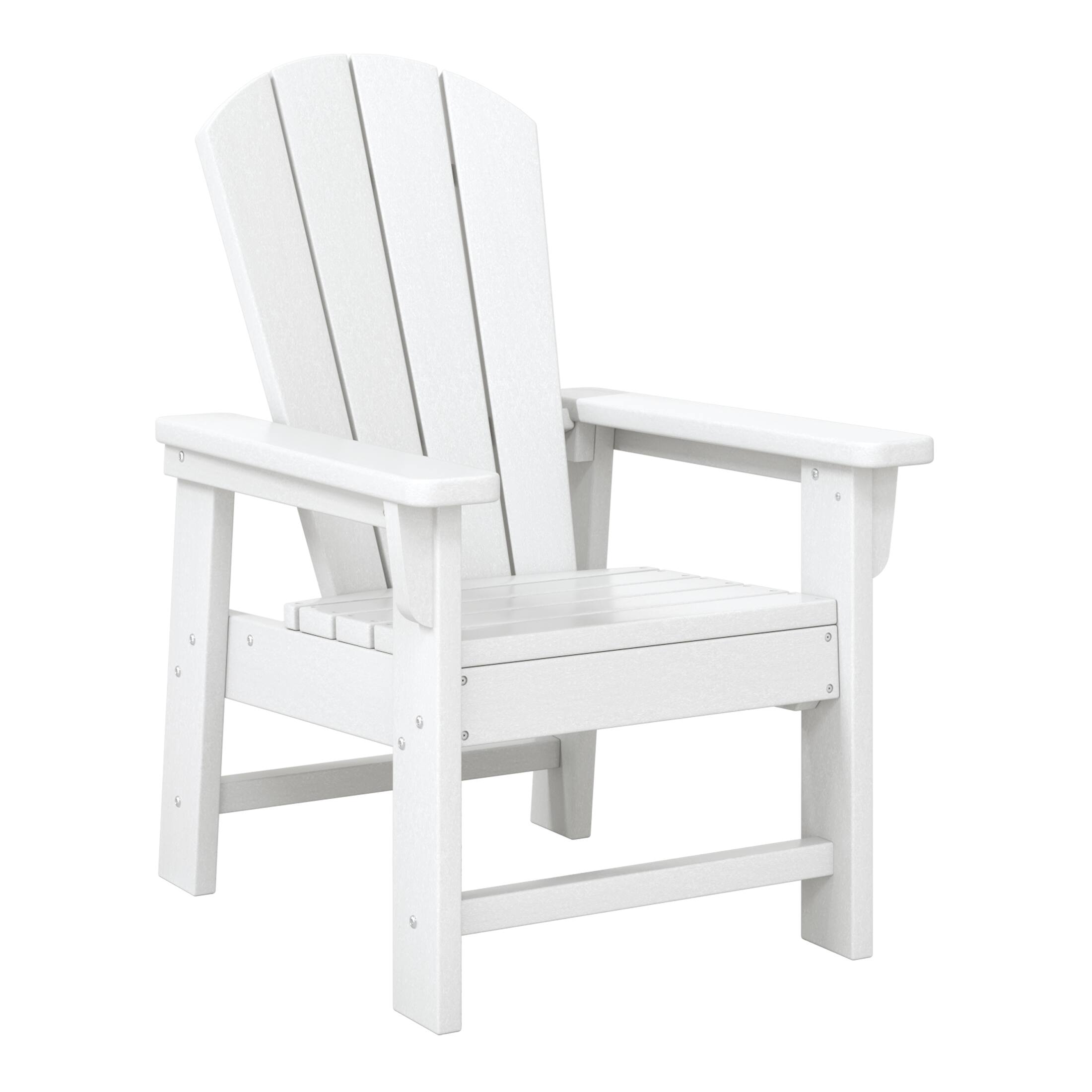 Left. WestinTrends - WestinTrends Malibu Kids 3-Piece Outdoor HDPE Adirondack Chairs With Square Side Table Set - White.