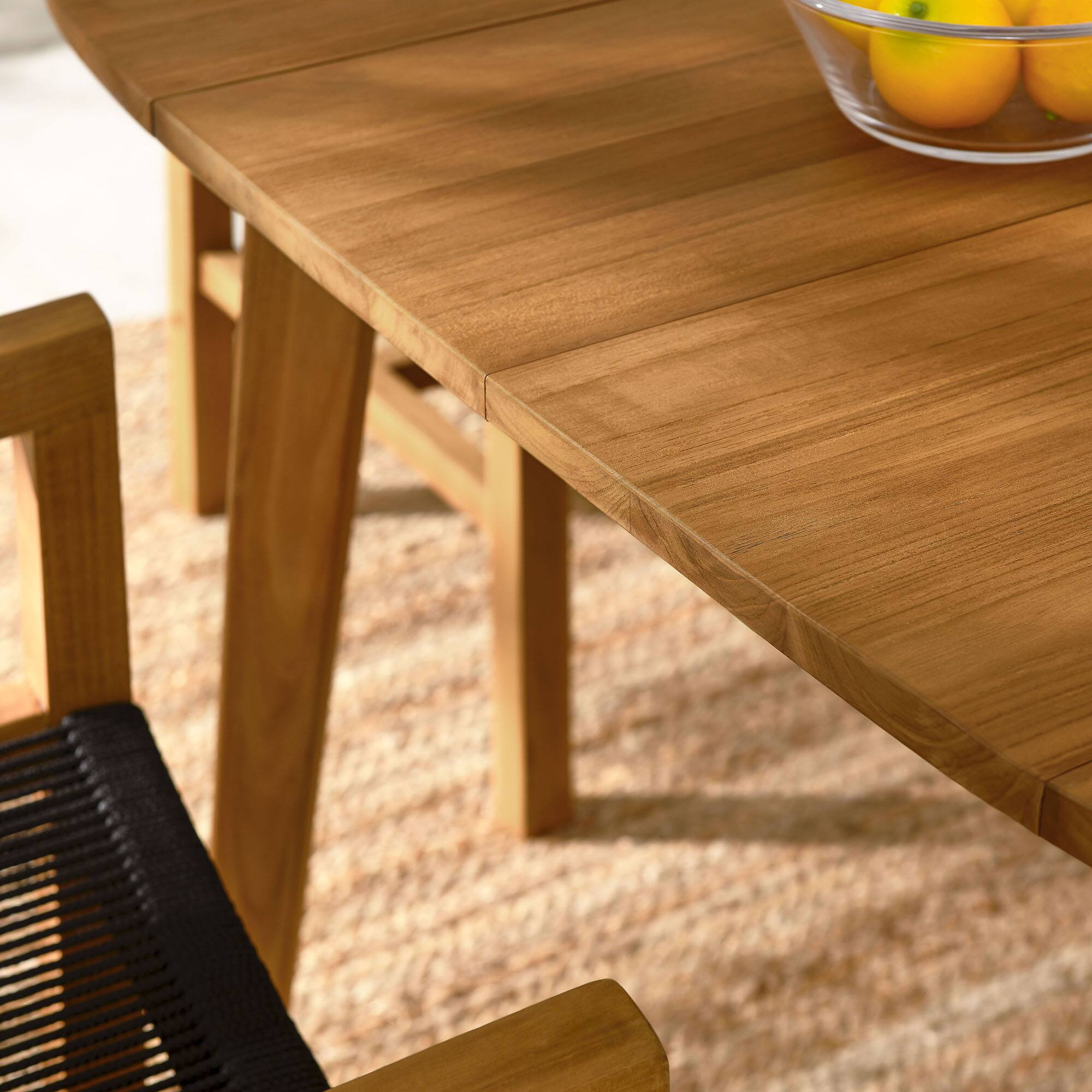 Alt View 2. Modway - Vienna 5-Piece Outdoor Patio Teak and Rope Dining Set with Armchairs by Modway - Natural Black.