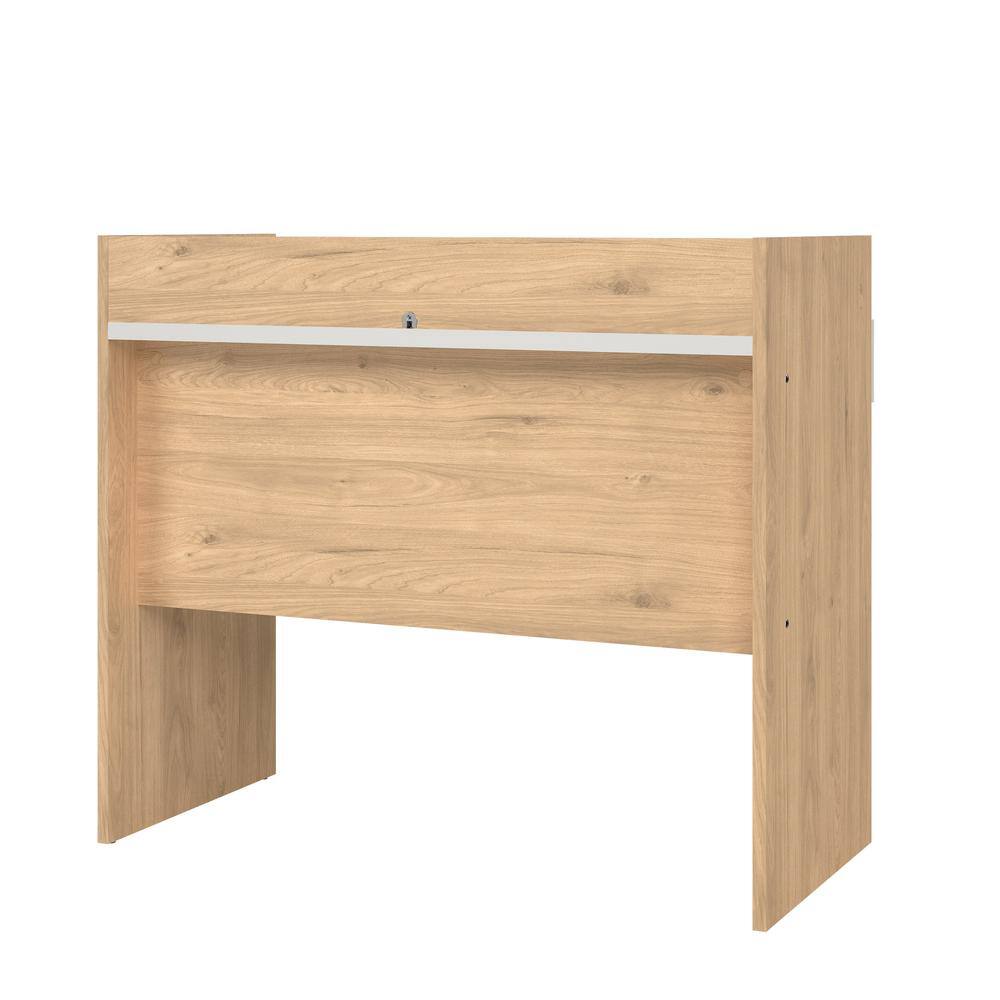 Alt View 1. Tvilum - Wren Home Office Writing Desk with 2 Storage Drawers, Jackson Hickory/White - Brown.