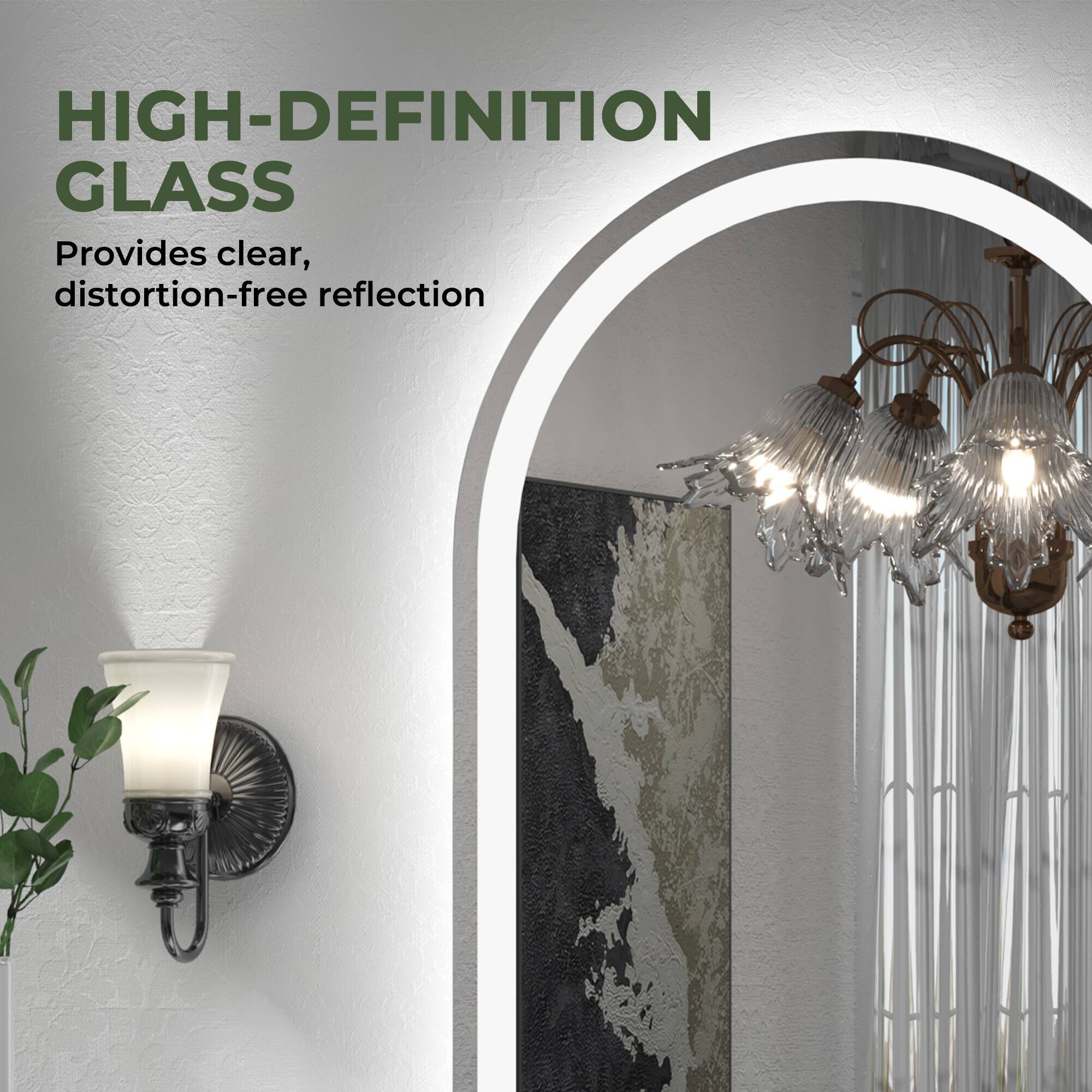 HIGH-DEFINITION GLASS  
Provides clear, distortion-free reflection