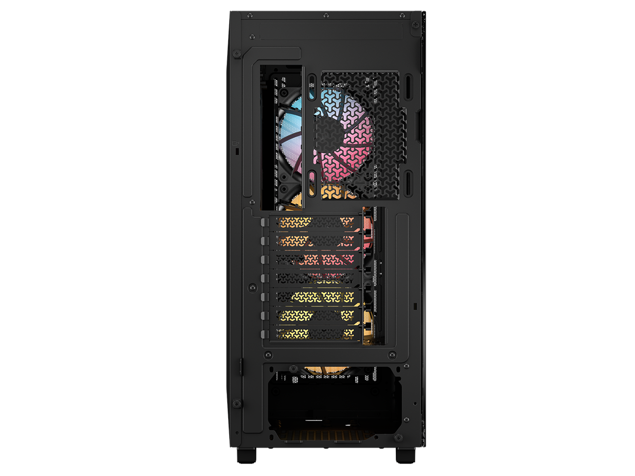 Alt View 7. CORSAIR - CORSAIR 3200D RS ARGB Mid-Tower Chassis, 3x RS120 ARGB Fans, DIY Friendly, Black - Black.