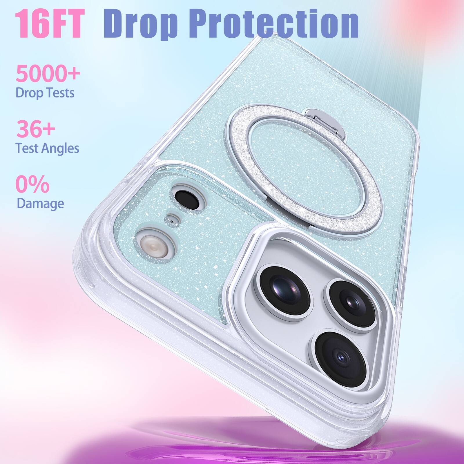 16FT Drop Protection  
5000+ Drop Tests  
36+ Test Angles  
0% Damage