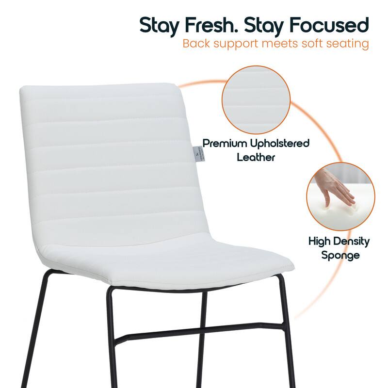 Stay Fresh. Stay Focused  
Back support meets soft seating  

Premium Upholstered Leather  
High Density Sponge