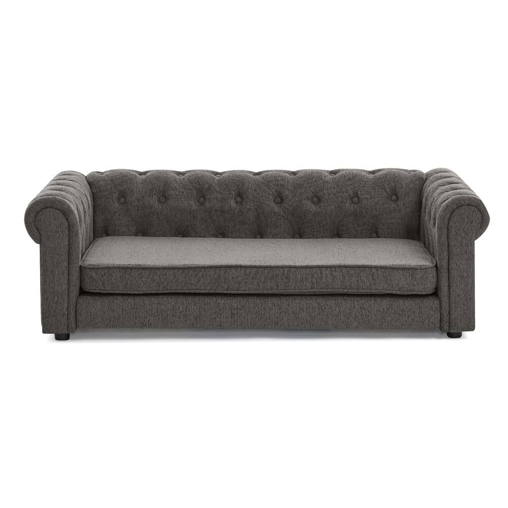 Back. APRILSOUL - Elegant rectangular pet bed for big and oversized dogs durable modern and fashionable linen fabric dog sofa DARK GREY - DARK GREY.