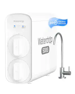 Waterdrop - G5P500A Alkaline Mineral pH+ Reverse Osmosis Water Filter, NSF/ANSI 58 & 372 Certified, 8 Stage - White