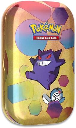 Pokémon - Pokemon TCG: Scarlet & Violet—151 Mini Tin – Gengar and Poliwag (2 Booster Packs, 1 Coin & 1 Art Card)