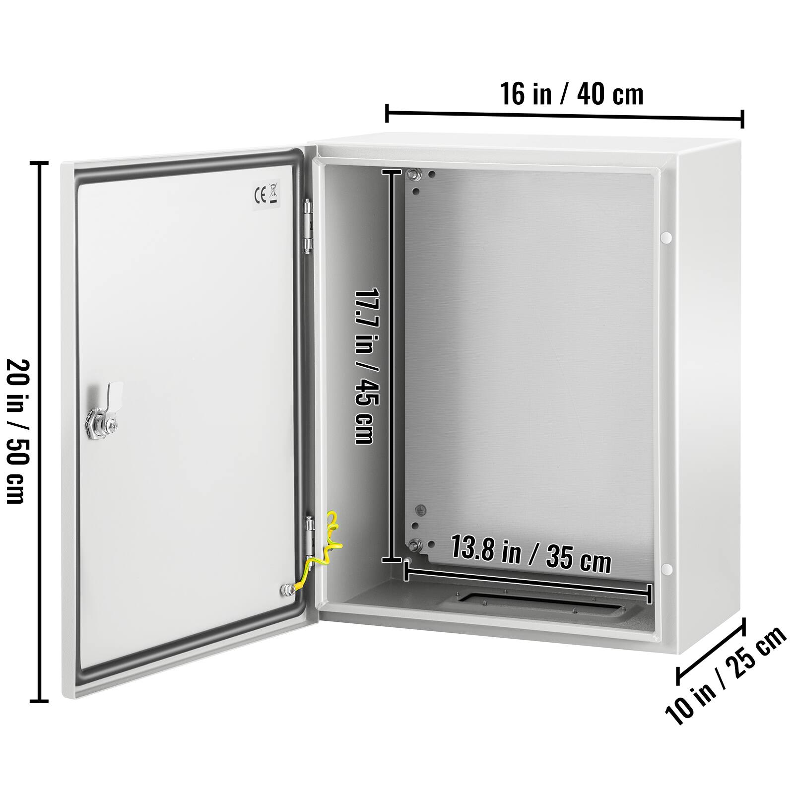 16 in / 40 cm  
20 in / 50 cm  
17.7 in / 45 cm  
13.8 in / 35 cm  
10 in / 25 cm