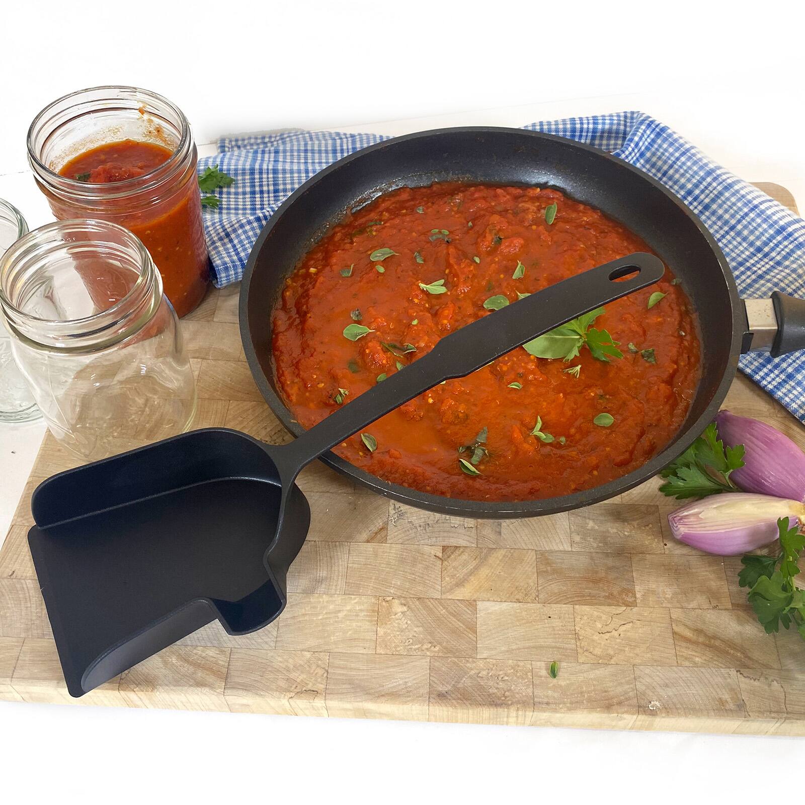 Alt View 7. Norpro - Spunnel Deluxe Spatula with Built In Funnel, Black - Black.