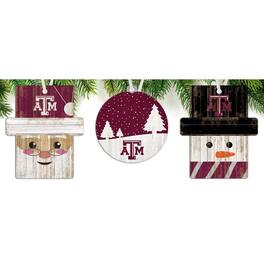 Fan Creations - Texas A&M Aggies 3-Pack Ornament Set - Multicolor