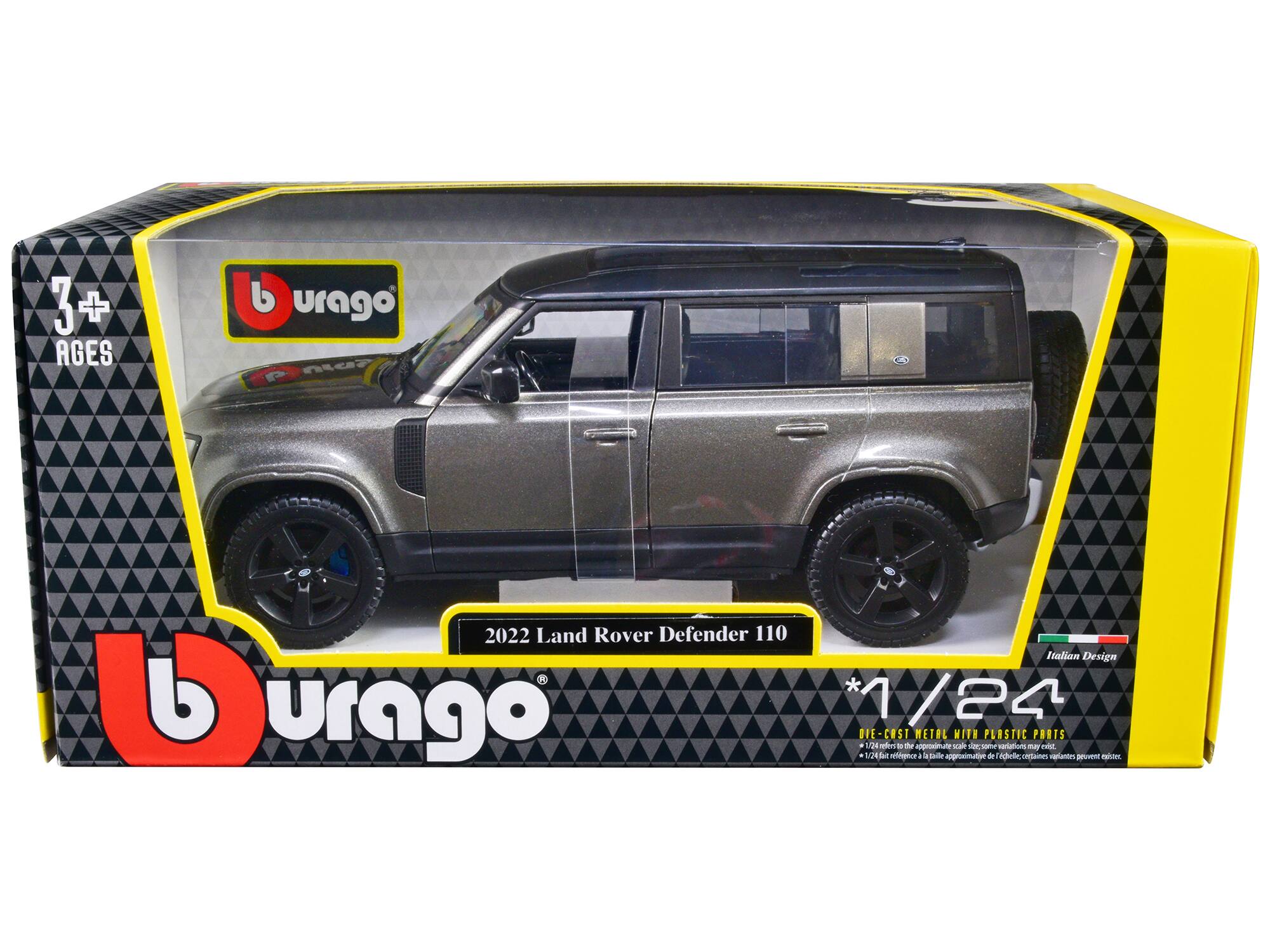 3+ AGES b urago NLCP 2022 Land Rover Defender 110 Italian Design Lurago 1/24 DIE-COST METAL WITH PLASTIC PARTS .