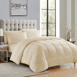 Sweet Home Collection - All Season Reversible Bed-in-A-Bag Solid Color Comforter & Sheet Set, Twin XL - Beige