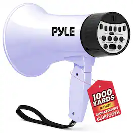 Pyle - 30W Bluetooth Rechargeable Megaphone with Voice Changer, Recording, Siren & USB-C Charging - Light Purple