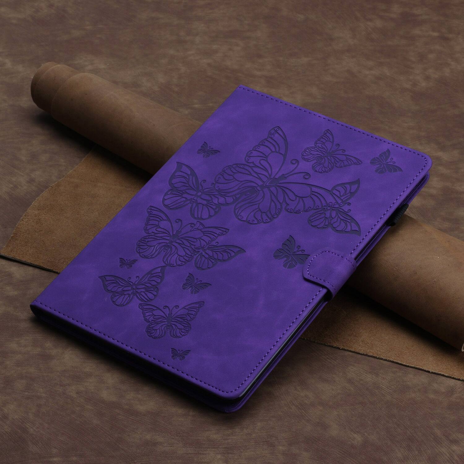 Alt View 5. Dteck - Case for Apple iPad (A16) 11" 2025 and iPad 10th Gen 10.9" 2022,Butterfly Embossed PU Leather Card Slot Stand Flip Cover - Purple.