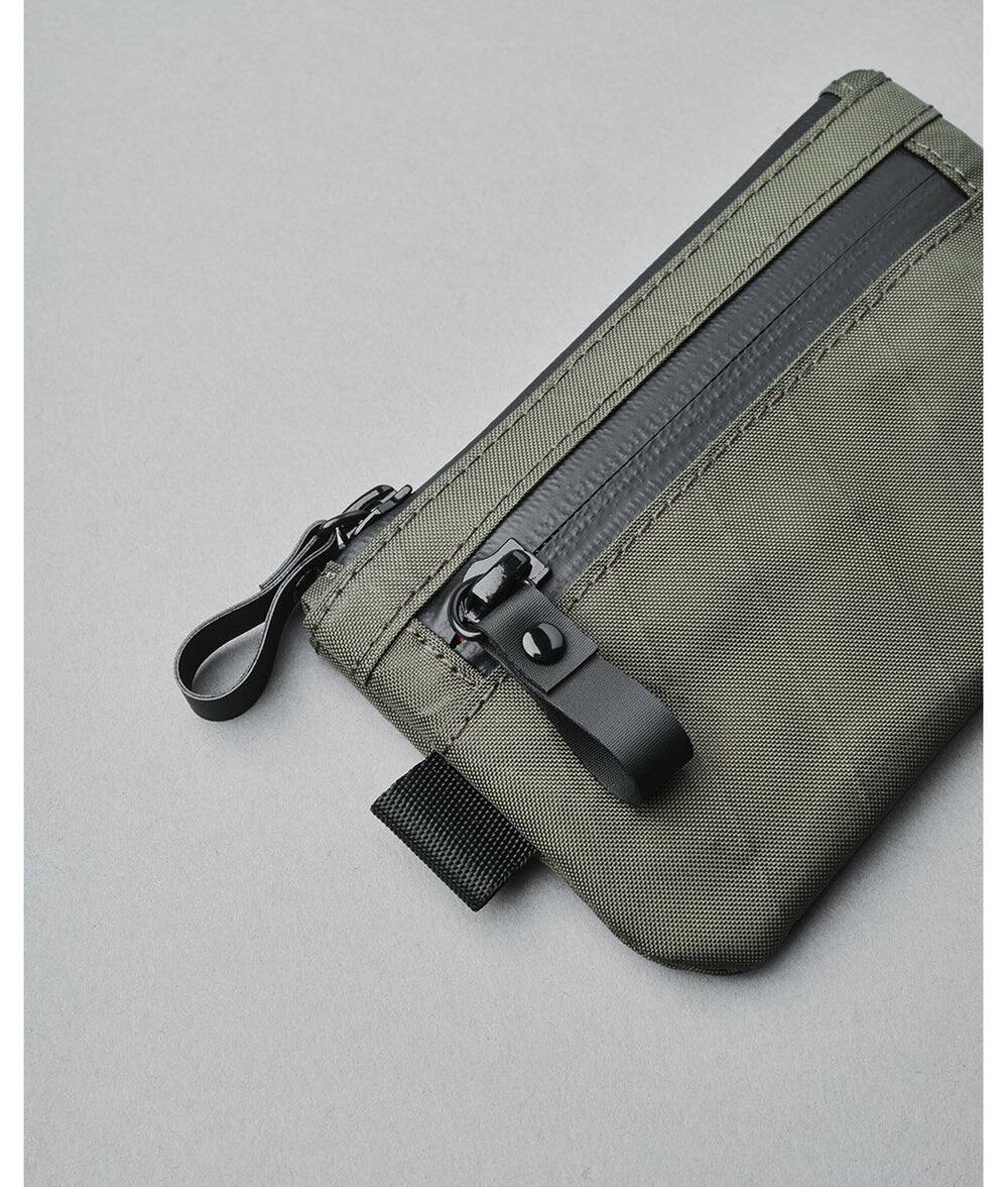Left. ALPAKA - Zip Pouch X-Pac - RFID-Blocking Small Cash and Card Zip Wallet with Weatherproof Fabrics, EDC Pouch for Men Travel - Dark Green X-Pac VX21.