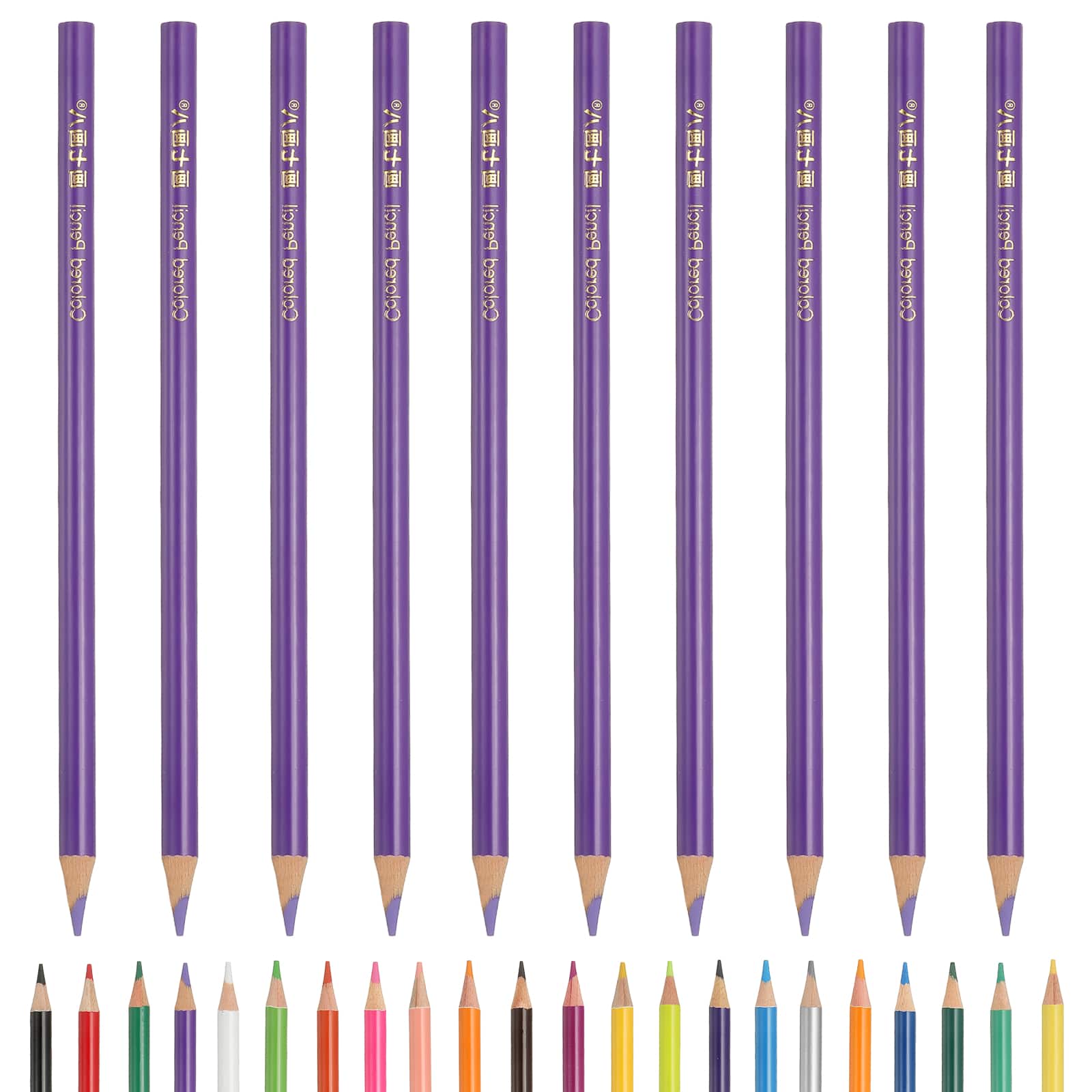 Unique Bargains - Colored Pencils, Oil-Based Drawing Pencils for Adult Coloring Books, Artists, Beginners, 10pcs - Purple price history on PriceWatchPro