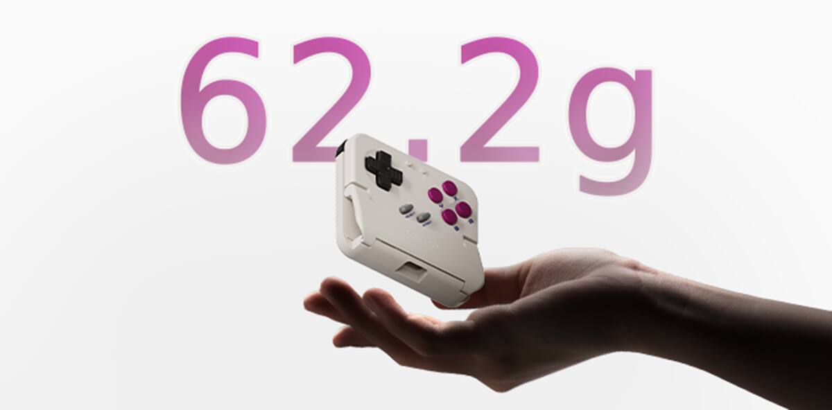 Alt View 6. GameSir - Pocket Taco - Bluetooth Wireless Retro Mobile Gaming Controller for iOS & Android - Turn your SmartPhone into a GameBoy - White.