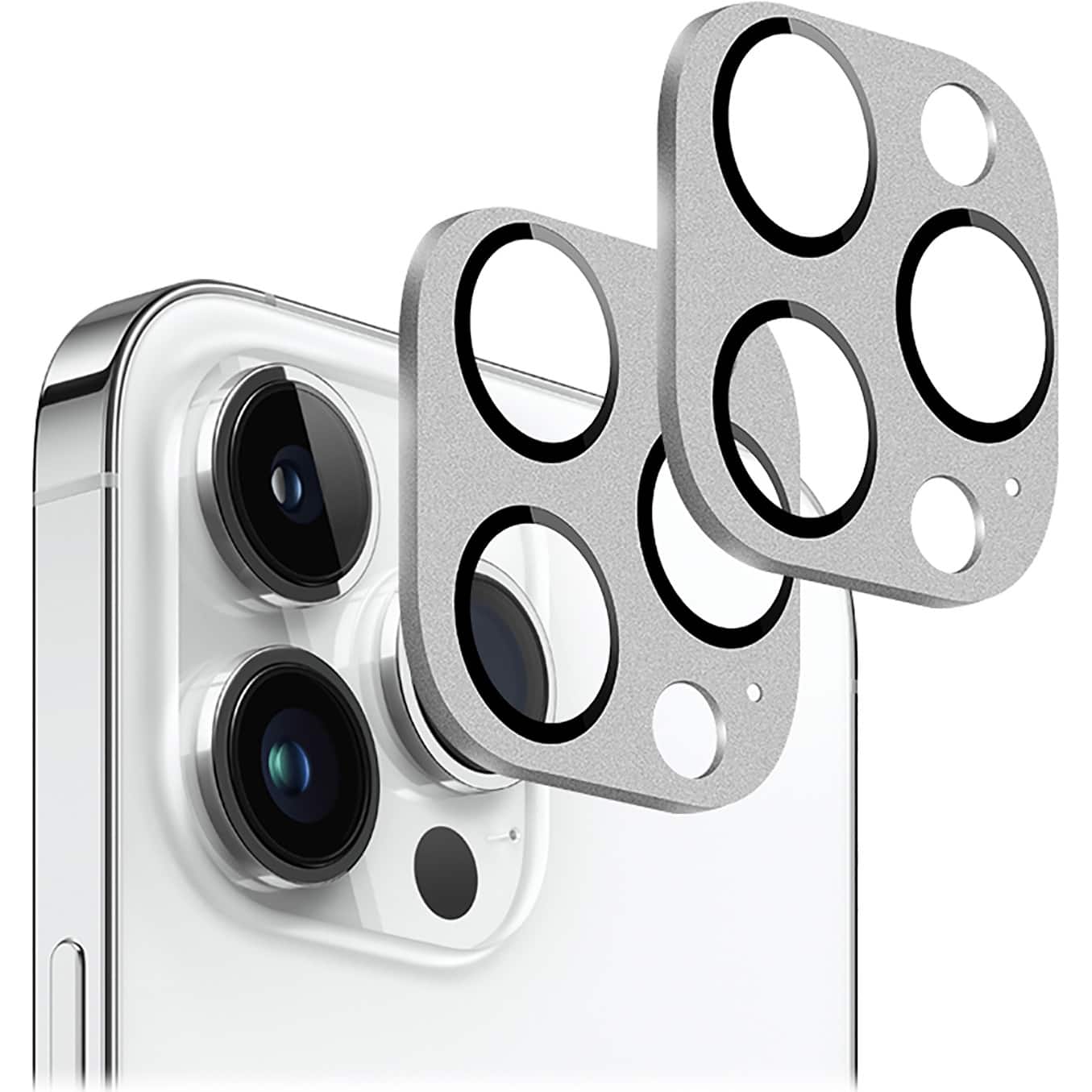 Angle. SaharaCase - ZeroDamage Camera Lens Protector for Apple iPhone 14 Pro and iPhone 14 Pro Max (2-Pack) - Silver.