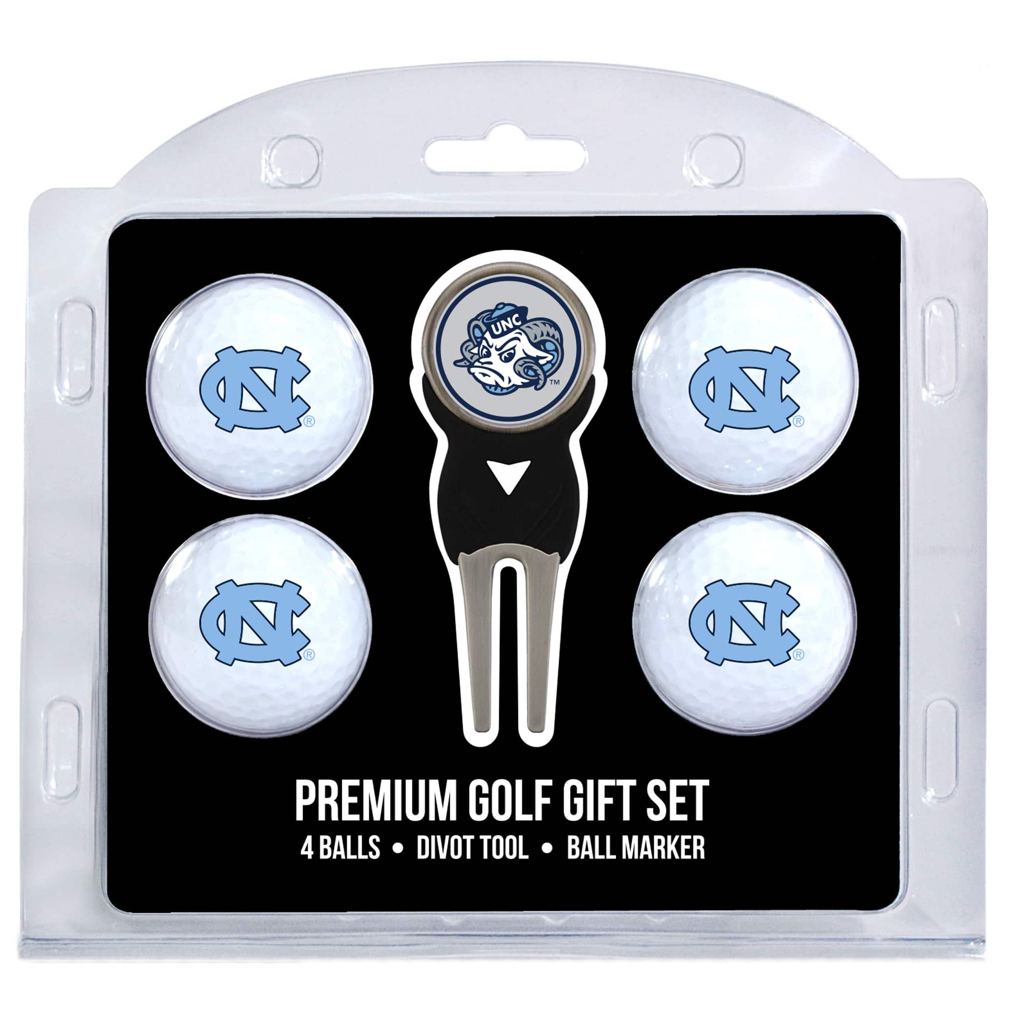 Team Golf - North Carolina Tar Heels 4-Ball Gift Set - Multicolor