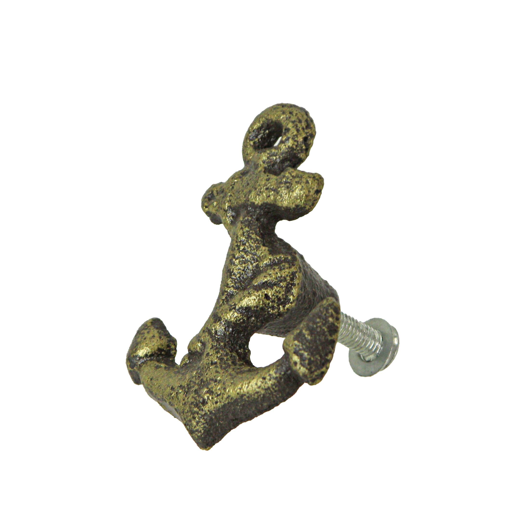 Alt View 5. Zeckos - Bronze Cast Iron Ship Anchor Drawer Pull Decorative Cabinet Knob Set of 6 - Bronze.