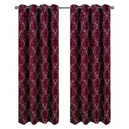 RT Designers Collection - RT Designer Collection Kimber Embroidered Blackout Luxurious Decorative Grommet Curtain Panel 54" x 90" - Burgundy