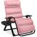 Front. Best Choice Products - Best Choice Products Oversized Zero Gravity Chair, Folding Recliner w/ Removable Cushion, Side Tray - Pink - Pink.
