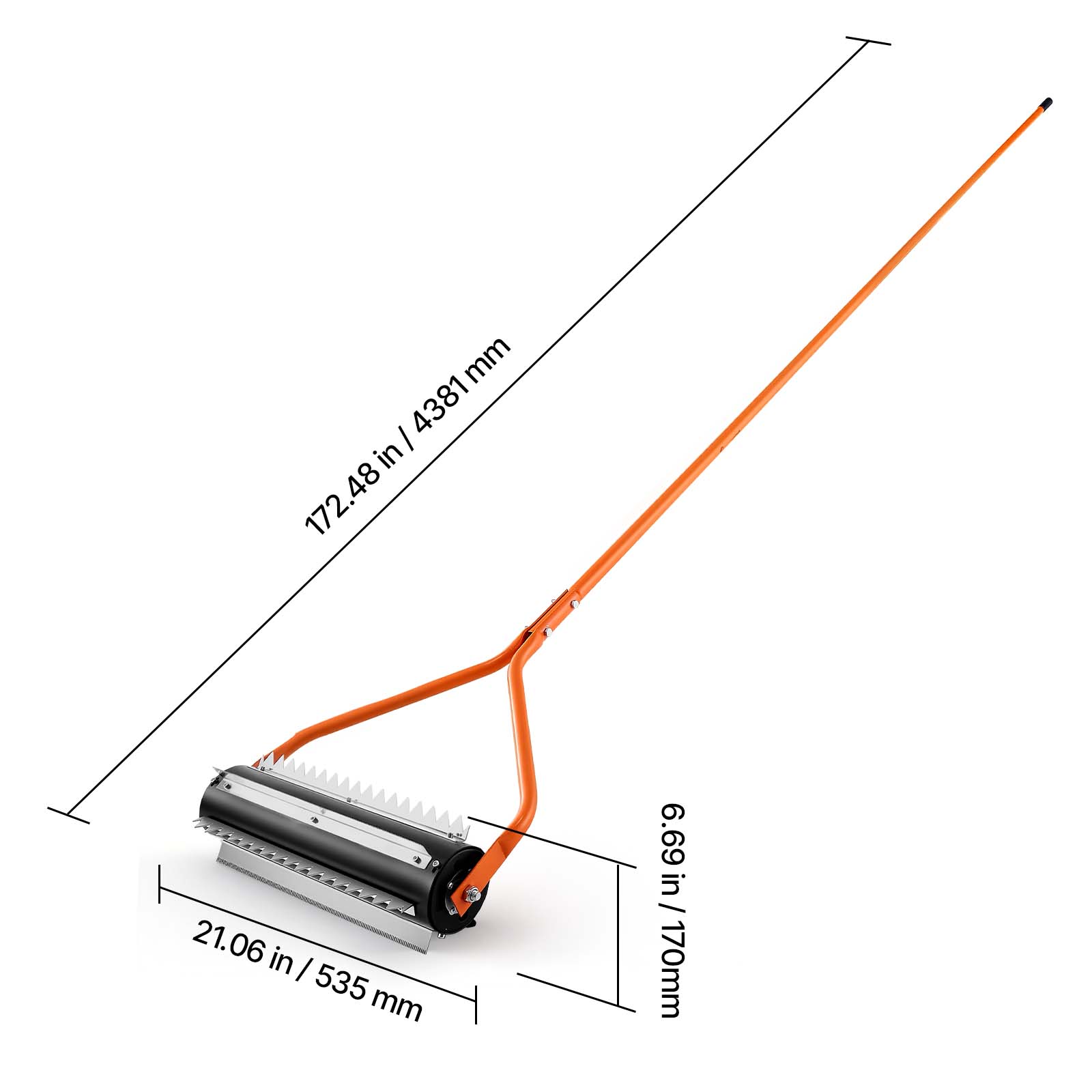 - Length: 172.48 in / 4381 mm
- Width: 21.06 in / 535 mm
- Height: 6.69 in / 170 mm