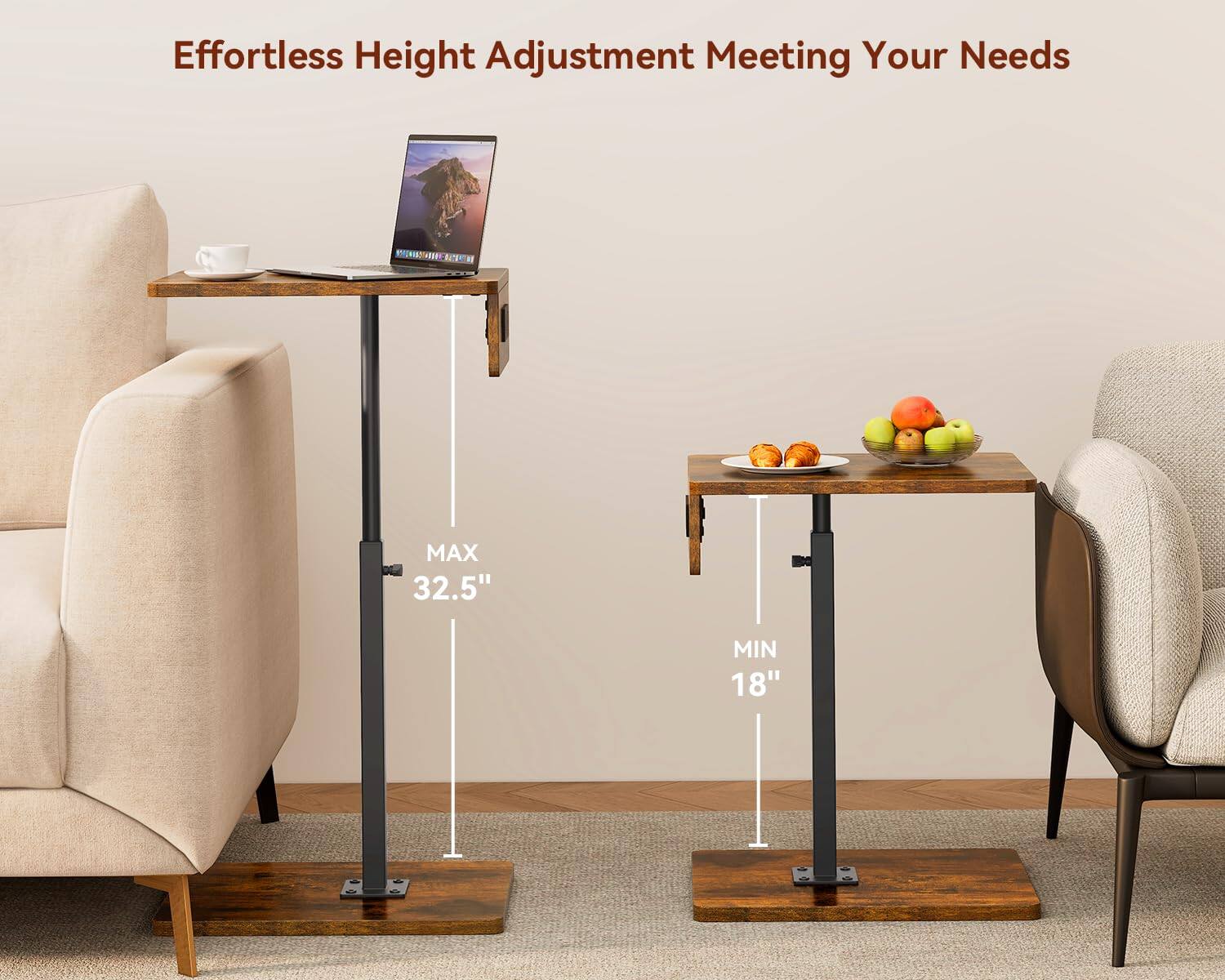 Effortless Height Adjustment Meeting Your Needs

MAX 32.5"

MIN 18"