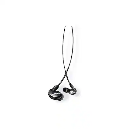 Front. Shure - Shure SE215-K Professional Sound Isolating Earphones with Single Dynamic MicroDriver, Secure In-Ear Fit - Black - BLACK.