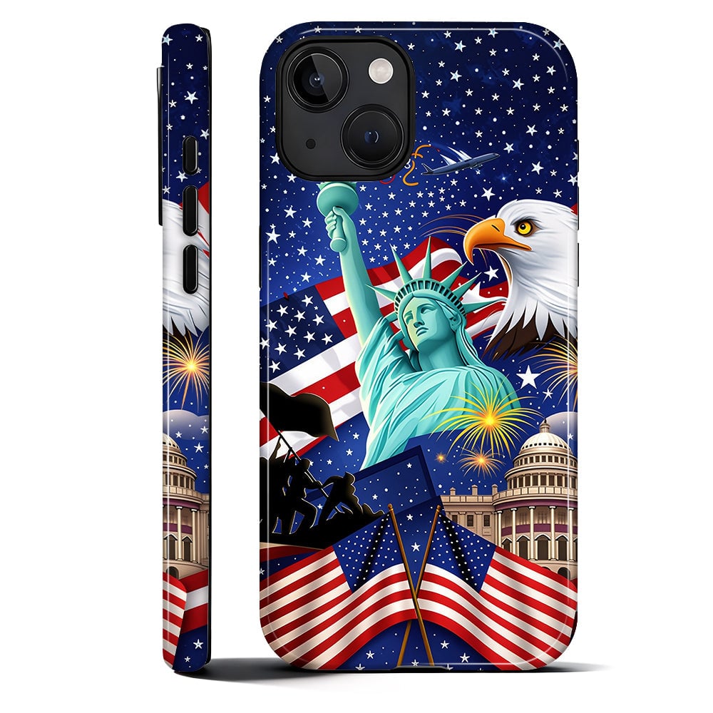BUBM - Smartphone Case for iPhone - 2-Layer Durable Smartphone Protection Case - Spirit of Liberty - Spirit of Liberty for iPhone 14