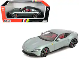 2019 Ferrari Roma Gray Metallic with Pink Interior 1/18 Diecast Model Car by Polistil