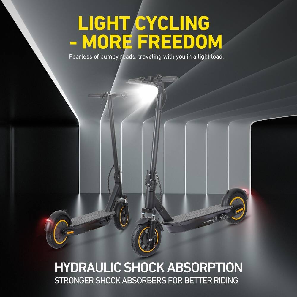 LIGHT CYCLING - MORE FREEDOM  
Fearless of bumpy roads, traveling with you in a light load.  

HYDRAULIC SHOCK ABSORPTION  
STRONGER SHOCK ABSORBERS FOR BETTER RIDING