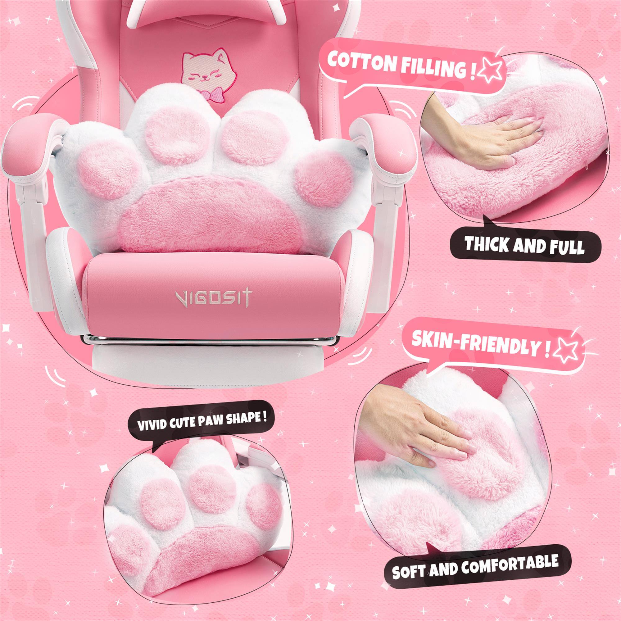 COTTON FILLING! THICK AND FULL  
SKIN-FRIENDLY!  
VIVID CUTE PAW SHAPE!  
SOFT AND COMFORTABLE