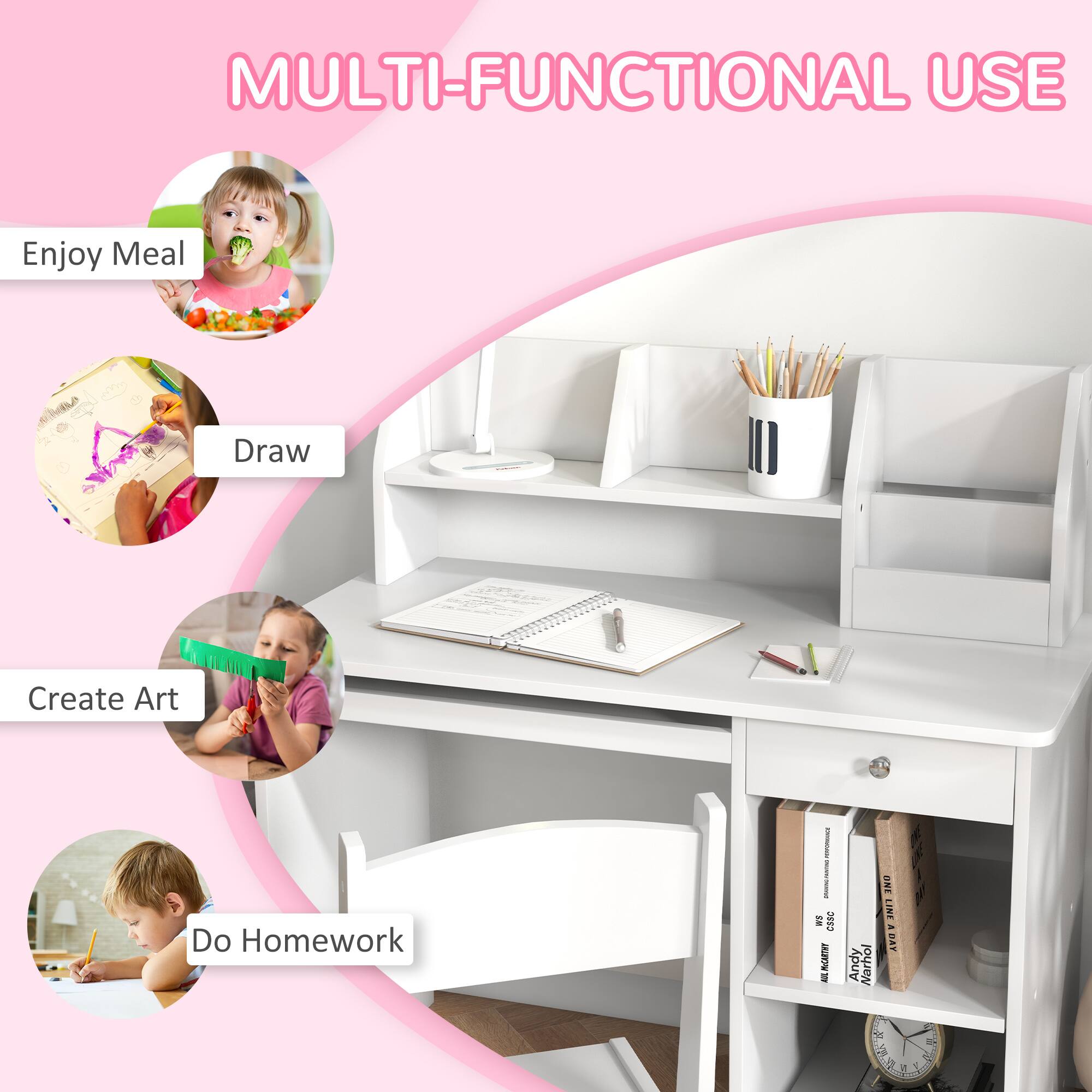 MULTI-FUNCTIONAL USE

Enjoy Meal

Draw

Create Art

Do Homework