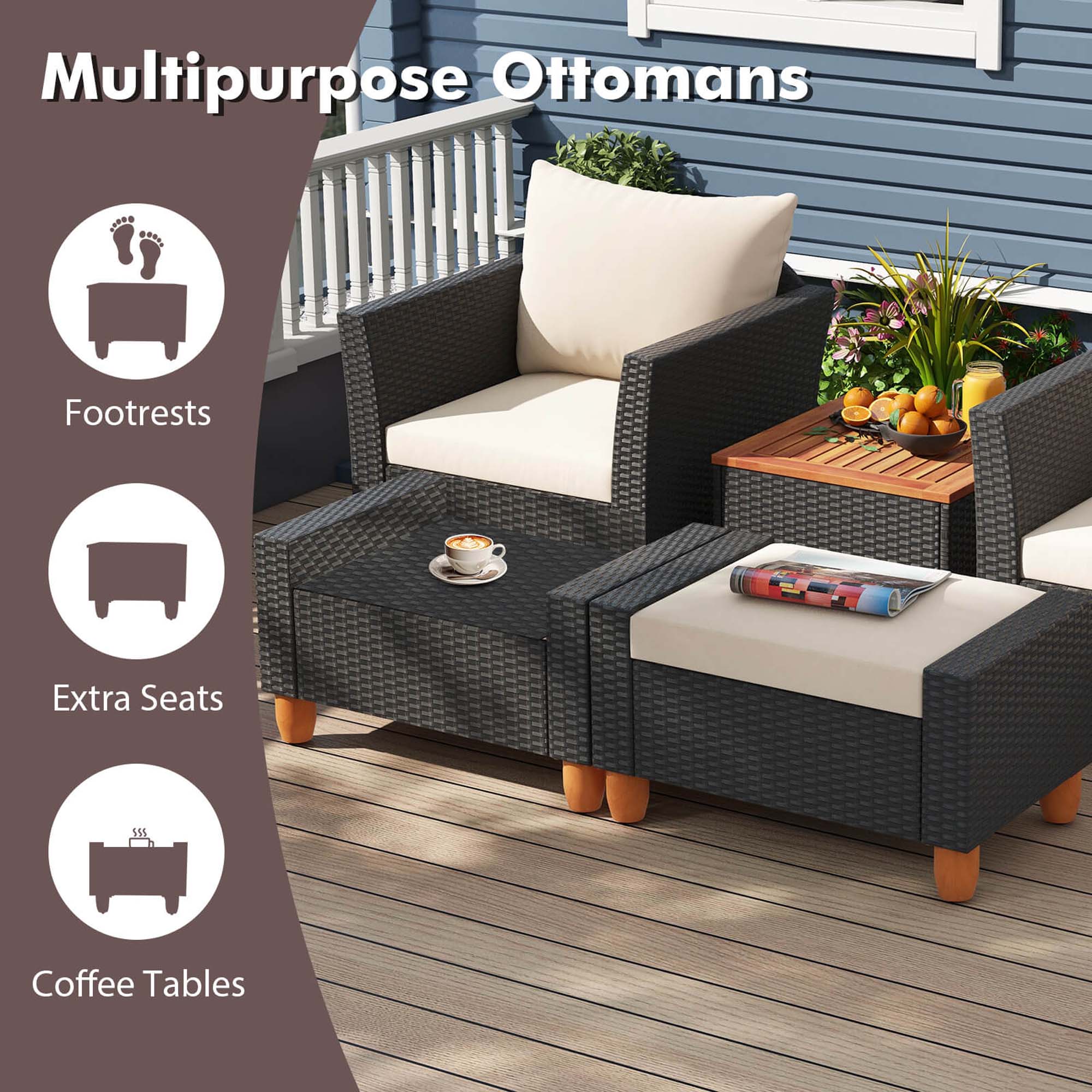 Multipurpose Ottomans: Footrests, Extra Seats, Coffee Tables