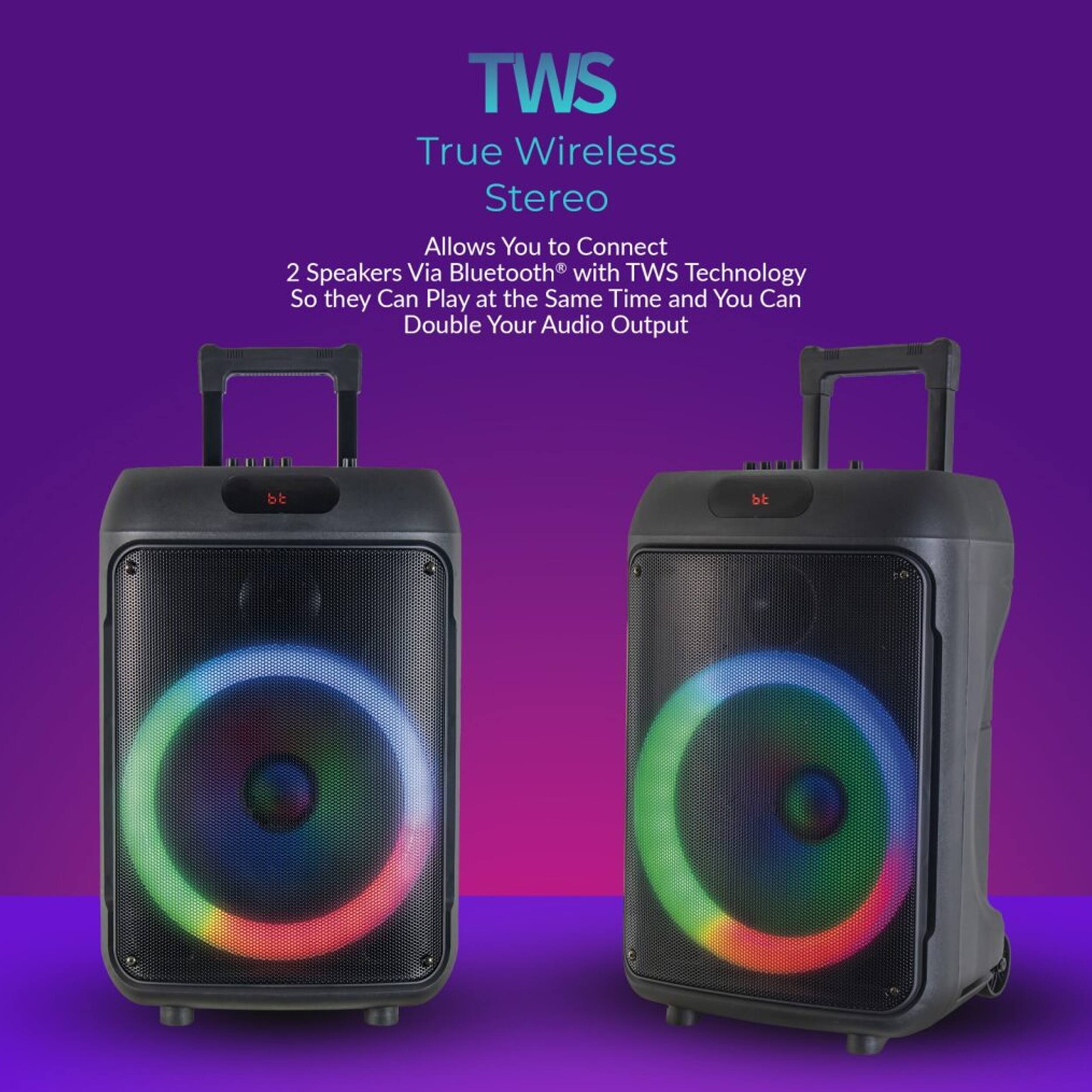 TWS True Wireless Stereo

Allows You to Connect 2 Speakers Via Bluetooth with TWS Technology So they Can Play at the Same Time and You Can Double Your Audio Output