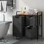The image shows a bathroom with a bathtub, a shelf, and a towel rack. There are several towels on the rack, and a few bottles are placed on the shelf. The bathroom appears to be well-organized and ready for use.