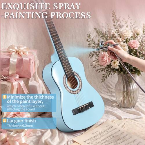 EXQUISITE SPRAY - PAINTING PROCESS

1. Minimize the thickness of the paint layer, which is beautiful without affecting the sound
2. Lacquer finish Thickness: 0.2mm