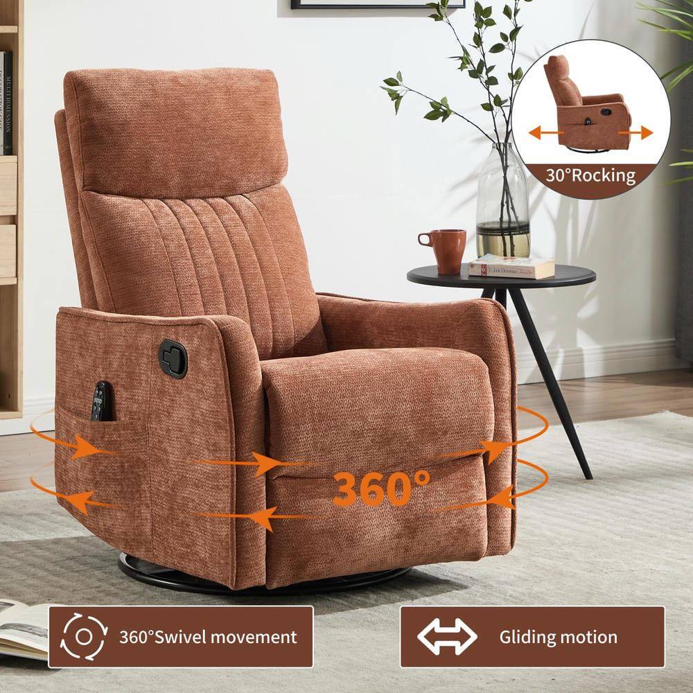 - 30° Rocking
- 360° Swivel movement
- Gliding motion