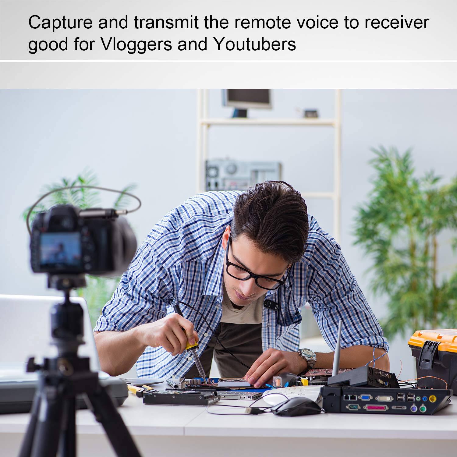 Capture and transmit the remote voice to receiver good for Vloggers and YouTubers