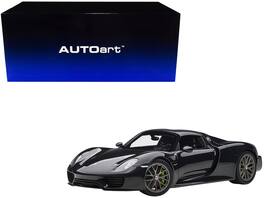 Porsche 918 Spyder Weissach Package Basalt Schwarz Metallic 1/12 Model Car by Autoart - Black