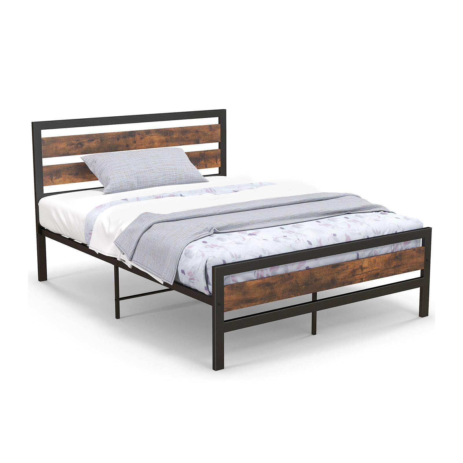Front. Ecooso - Full Bed Frame with Coordinated Headboard and Footboard for Simple Style - Black.