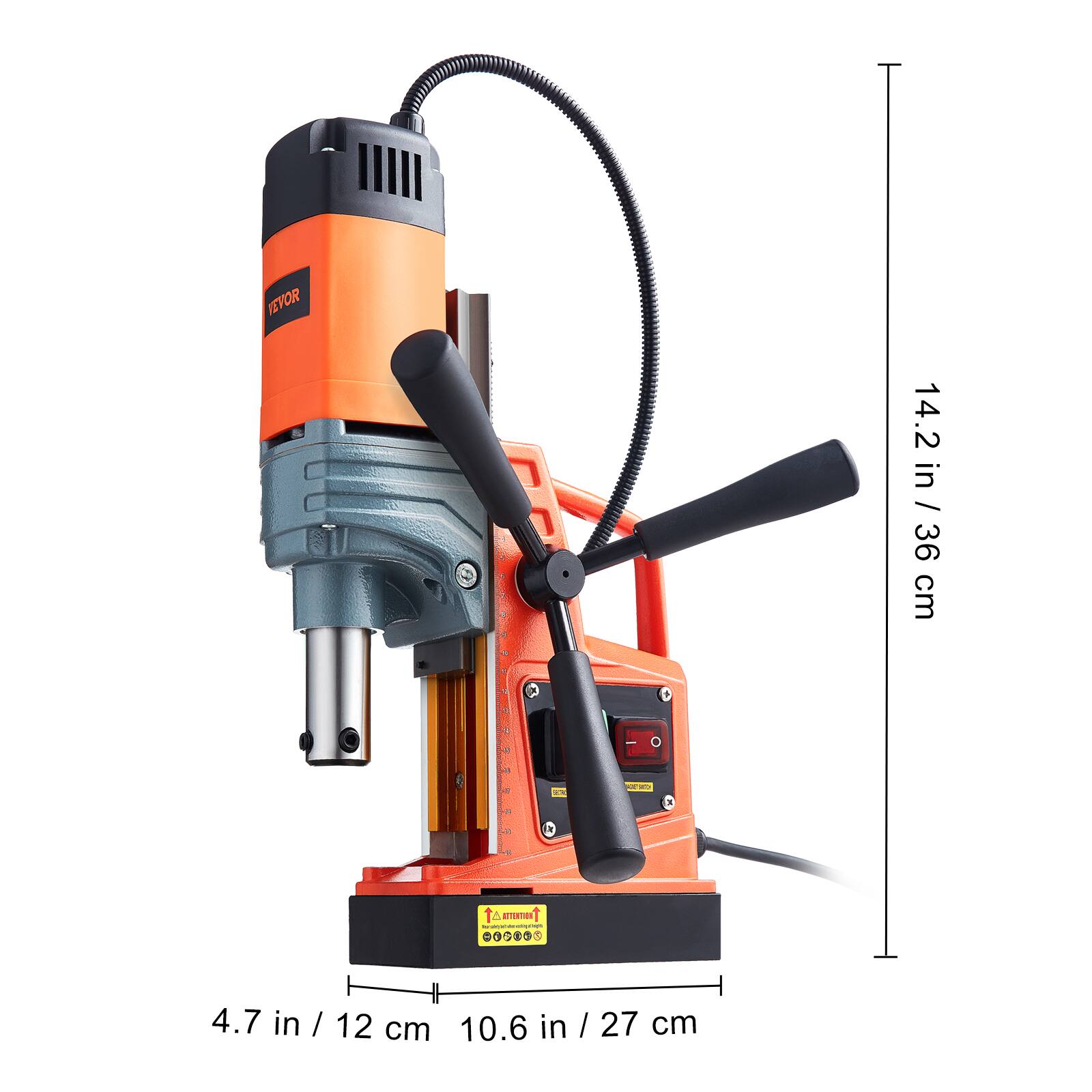 VEVOR

14.2 in / 36 cm

4.7 in / 12 cm 10.6 in / 27 cm