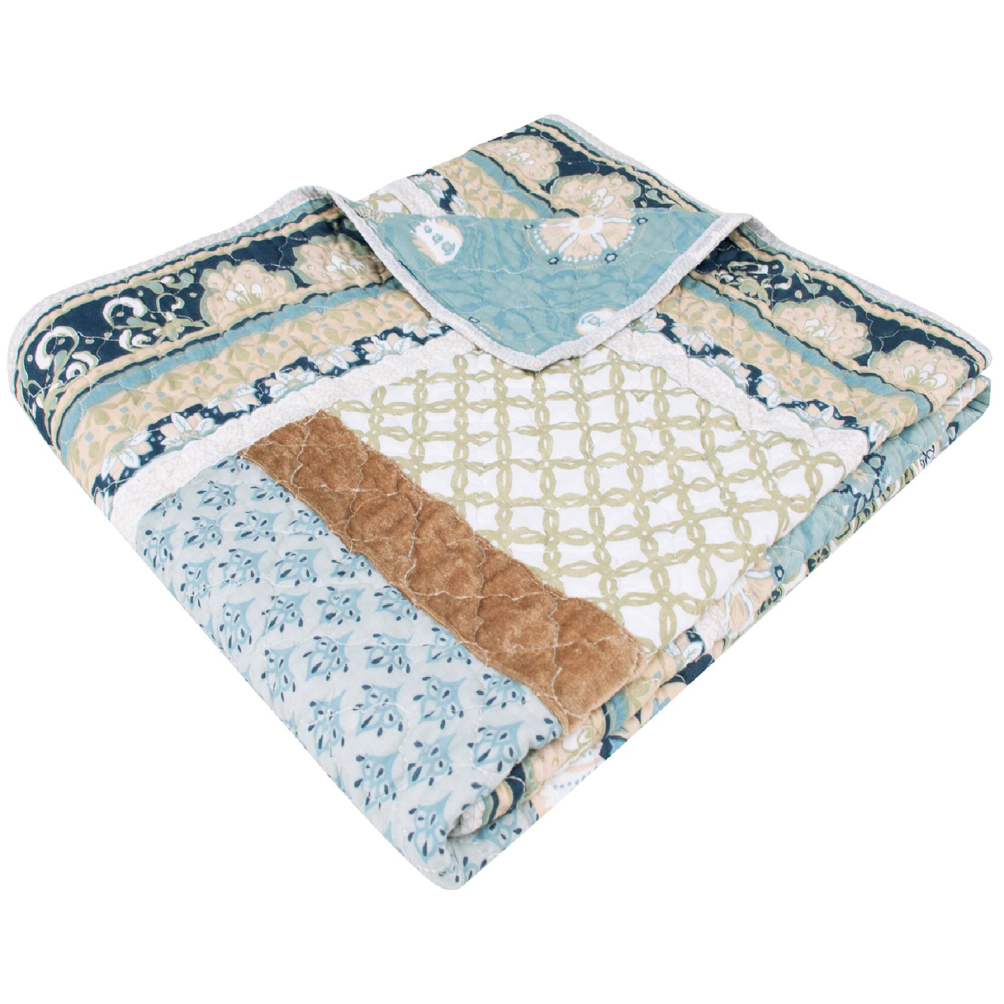 Angle. BreeBe - Thalia Blue Throw - Blue.