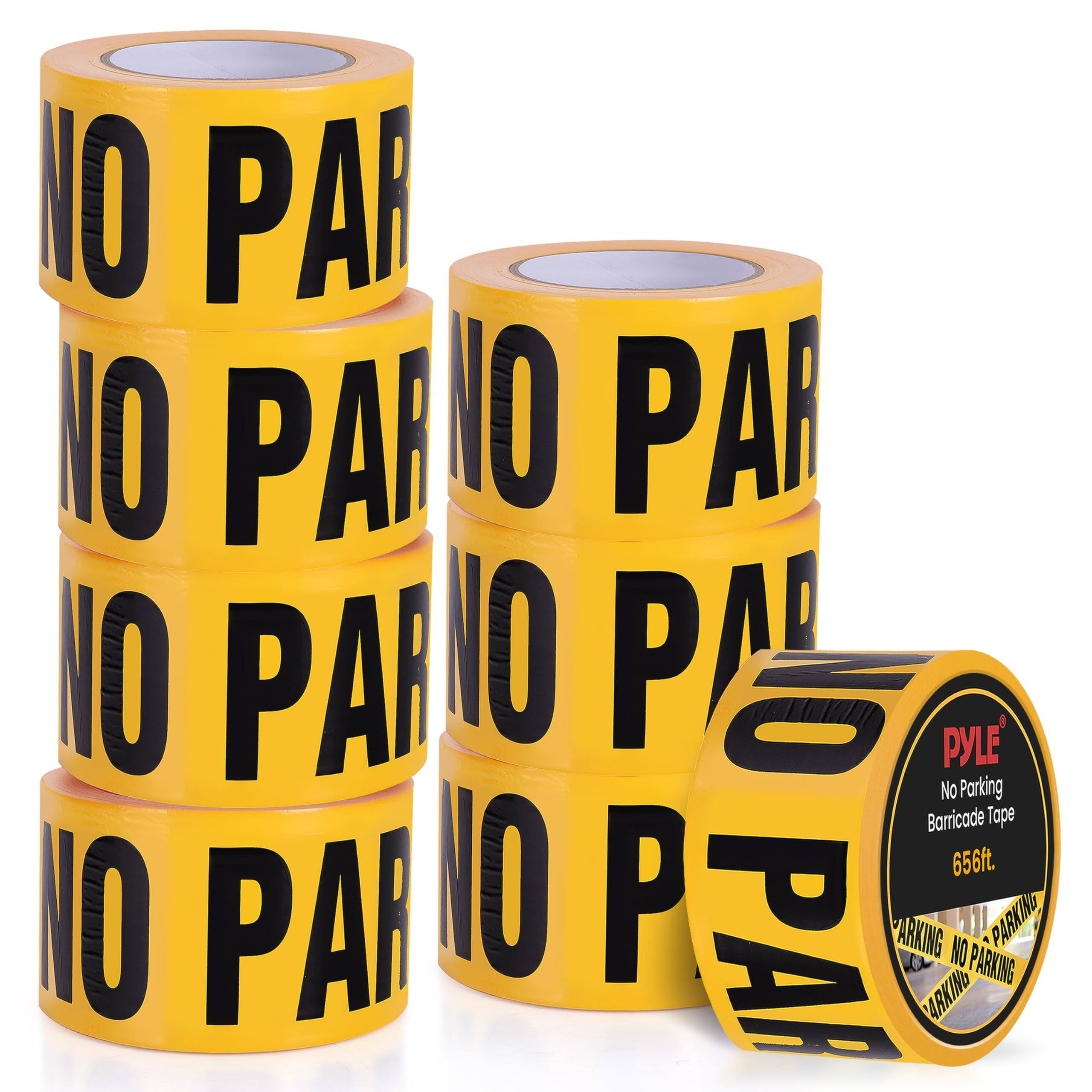 10 PAR 10 PAI 10 PAR 10 PAR NO P PYLE' No Parking Barricade Tape 656ft. 10 PAR 10 P PAR ARKING D NO PARKING PARKING ARKING