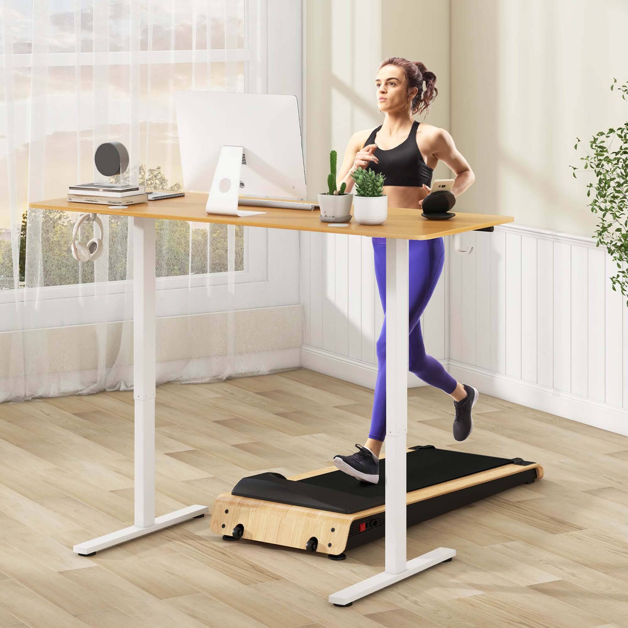 Alt View 3. Costway - Costway 63 x 24 Inch Sit Stand Desk Height Adjustable Electric Standing Desk - Natural.