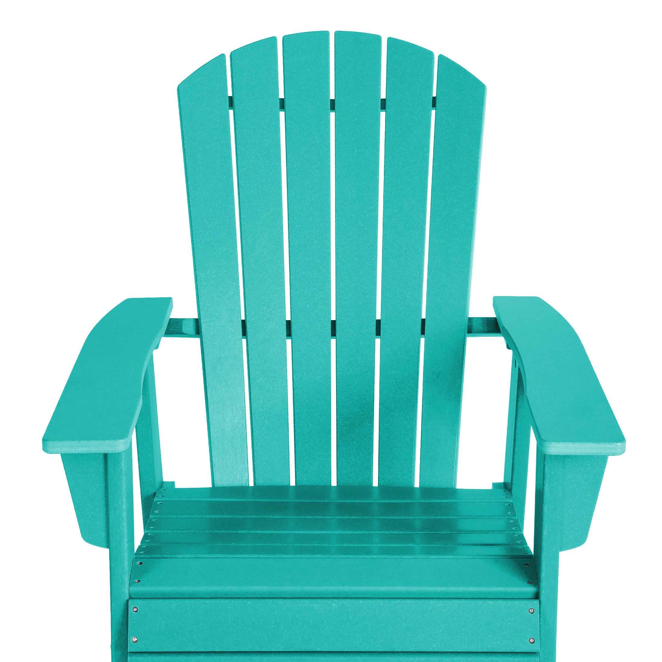 Alt View 4. WestinTrends - WestinTrends Dylan Outdoor Patio Shell-back Adirondack Dining Chair Weather Resistant - Turquoise.