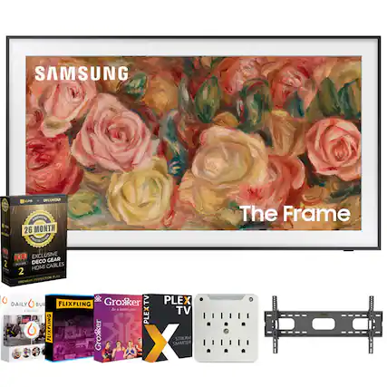 SAMSUNG
The Frame
CPS + DECO GEAR
26 MONTH PROTECTION
EXCLUSIVE DECO GEAR
2 HDMI CABLES
DAILY BUZZ
FLIXFLING
Grokker TV
PLEX TV
STREAM SMARTER