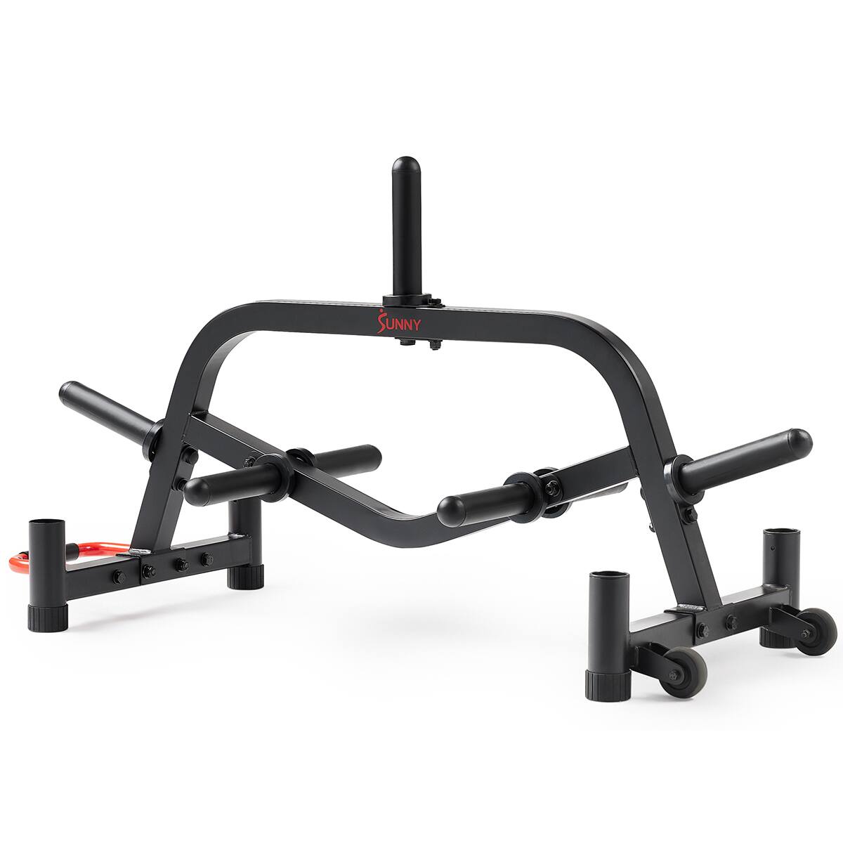 Front. Sunny Health & Fitness - Sunny Strength™ Premium Portable Weight Plates & Barbell Storage Rack - Black.